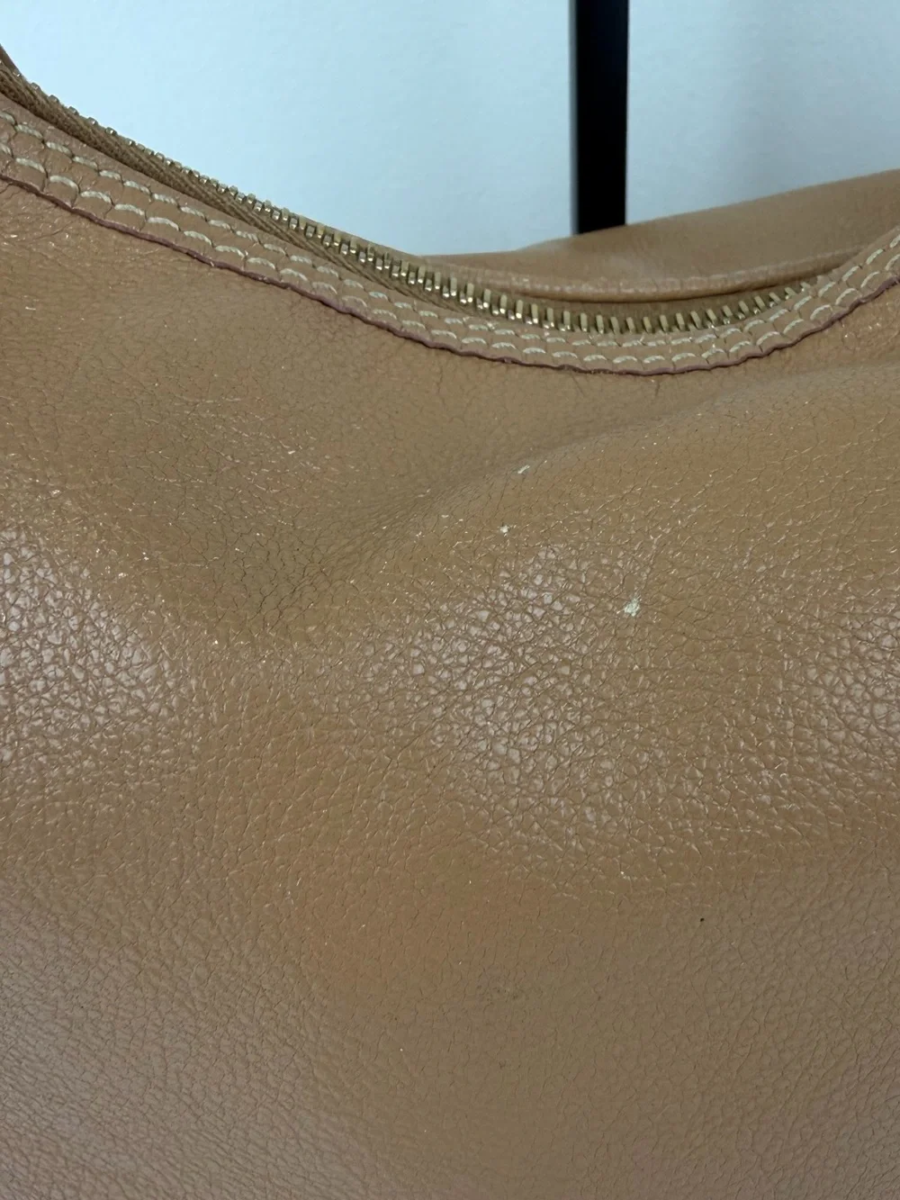 Dooney & Bourke Y2K Pebbled Leather Hobo Shoulder Bag Tan